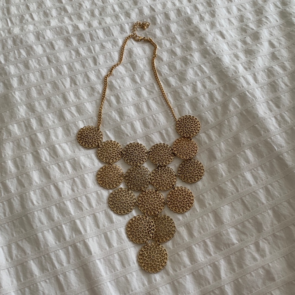 Bib necklace, intricate pattern